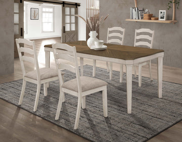 Ronnie 5-Piece Rectangular Dining Table Set Rustic Cream