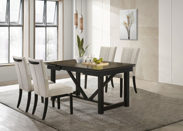 Malia 5-Piece Refractory Extension Leaf Dining Table Set Oak