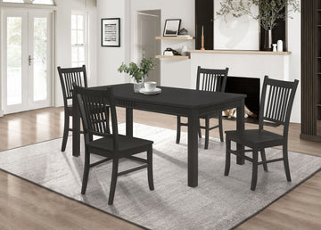 Marbrisa 5-Piece Rectangular Dining Table Set Matte Black