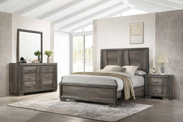 Janine 4-Piece Eastern King Bedroom Set Grey