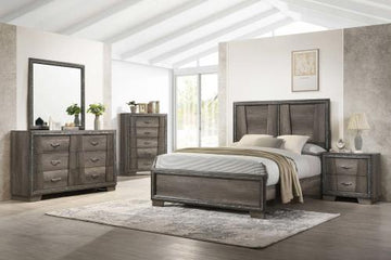 Janine 5-Piece Eastern King Bedroom Set Grey