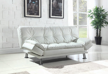 Dilleston Upholstered Tufted Convertible Sofa Bed White
