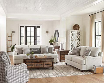 Glenn 3-Piece Upholstered Sofa Set Light Grey And Grey