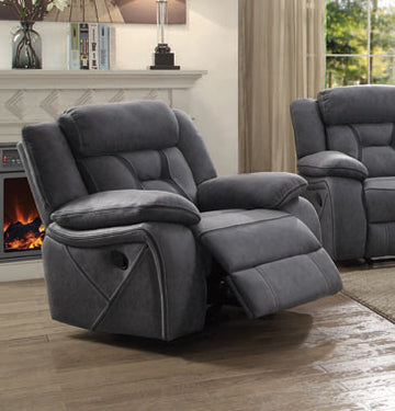 Higgins Upholstered Glider Recliner Chair Grey