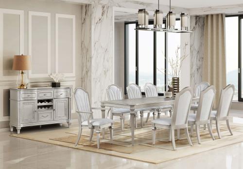 Evangeline 7-Piece Extension Leaf Dining Set Silver Oak