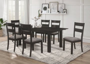 Jakob 7-Piece Rectangular Dining Set Grey And Black