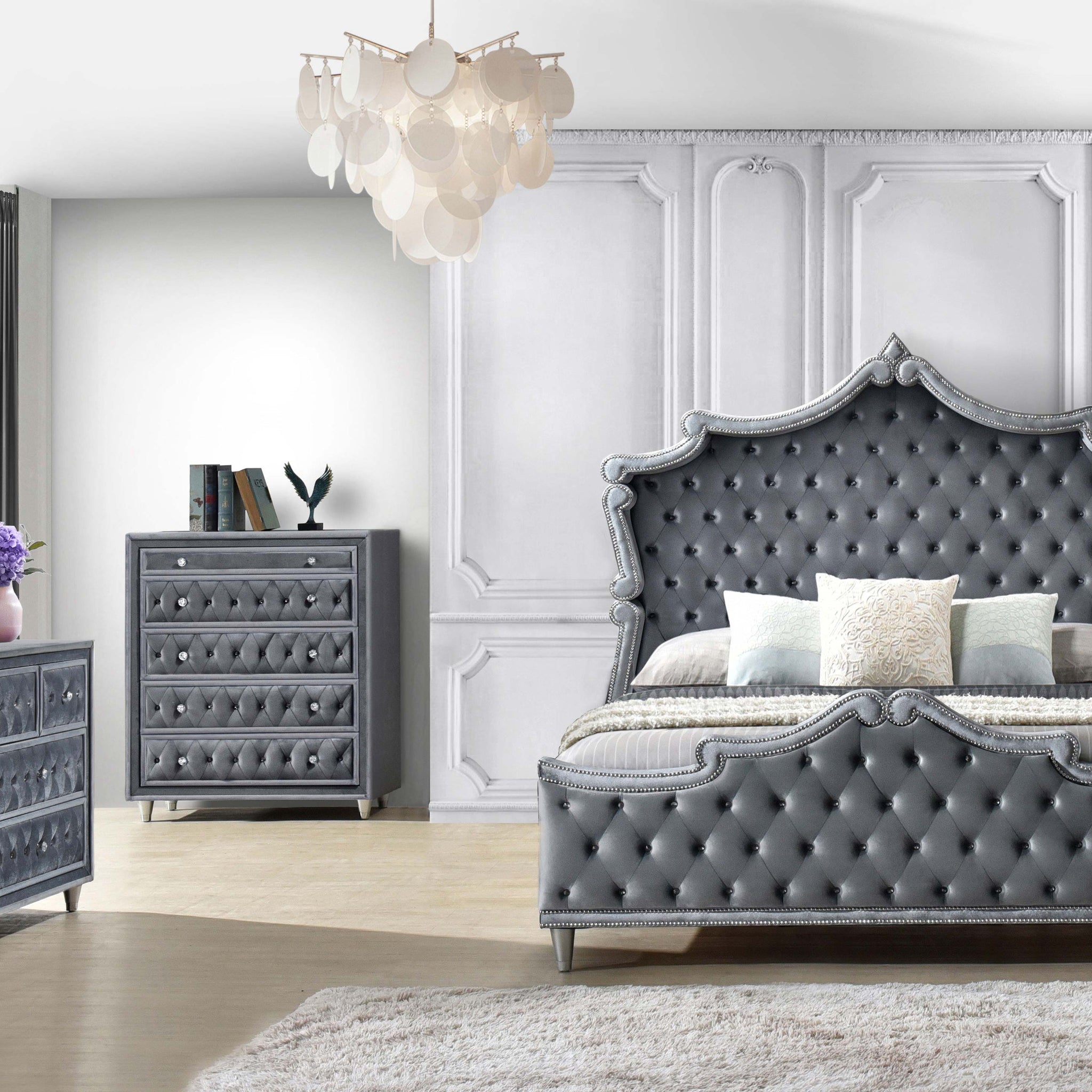 Antonella 5-Piece Queen Bedroom Set Grey