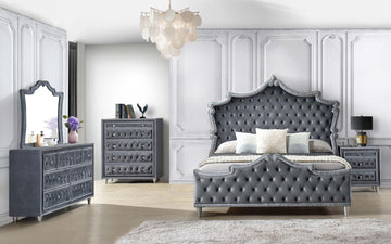 Antonella 5-Piece Queen Bedroom Set Grey