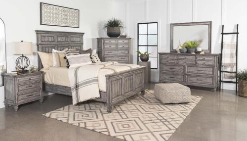 Avenue 4-Piece California King Panel Bedroom Set Grey