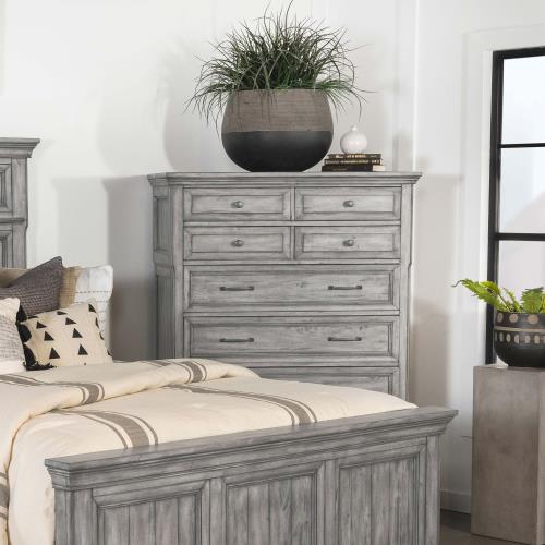 Avenue 4-Piece California King Panel Bedroom Set Grey