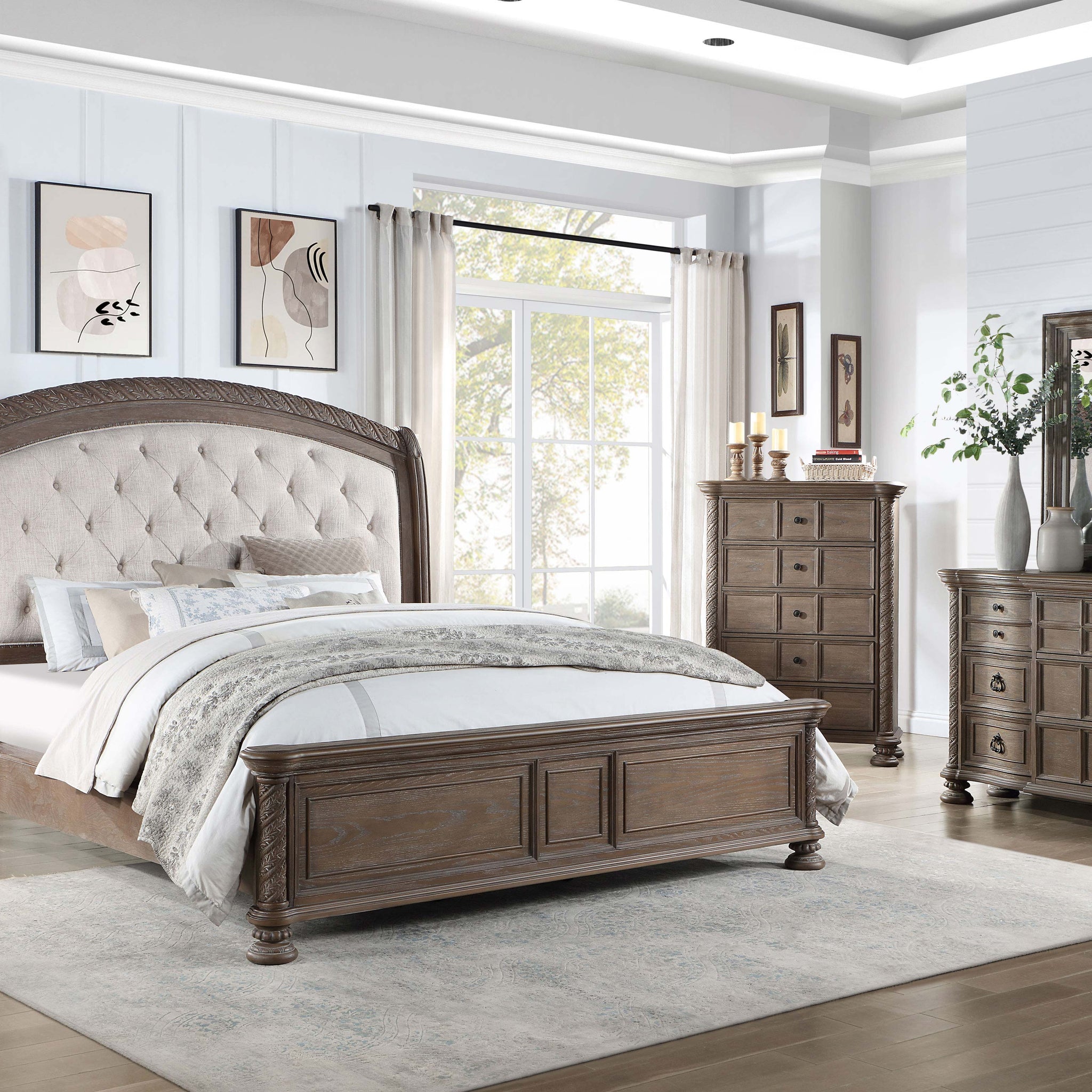 Emmett 5-Piece Eastern King Bedroom Set Walnut