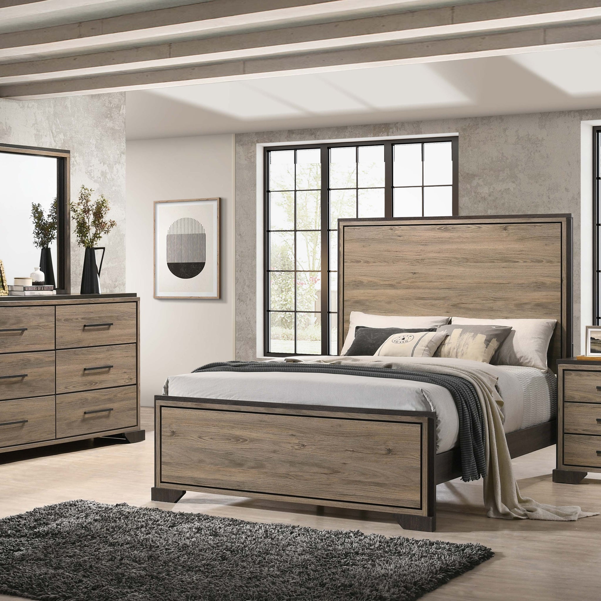 Baker 4-Piece Queen Bedroom Set Brown And Light Taupe