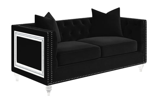 Delilah Upholstered Living Room Set Black