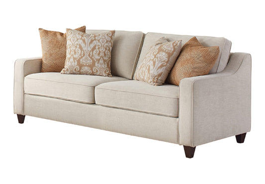 Christine 2-Piece Upholstered Sloped Arm Sofa Set Beige