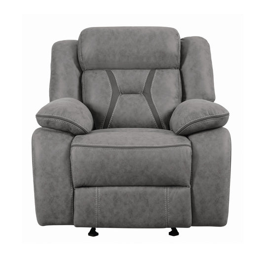 Higgins Upholstered Glider Recliner Chair Grey