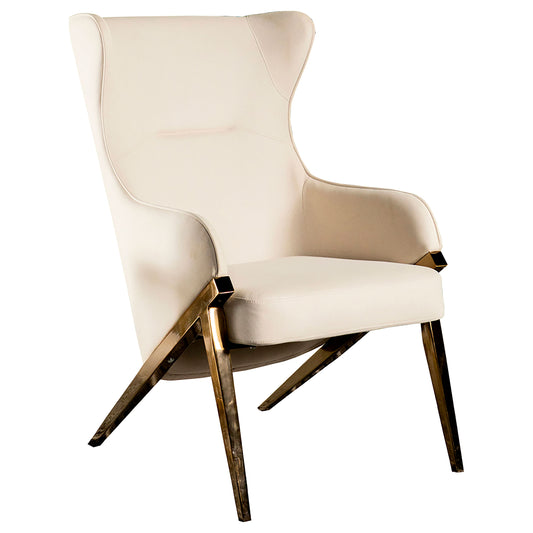 Walker Upholstered Accent Chair Cream And Bronze