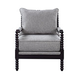 Blanchett Upholstered Bobbin Accent Chair Grey And Black