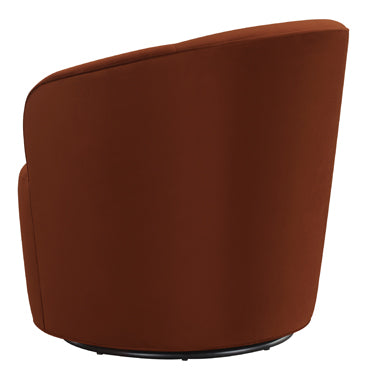 Joyce Sloped Arms Swivel Chair Burnt Orange