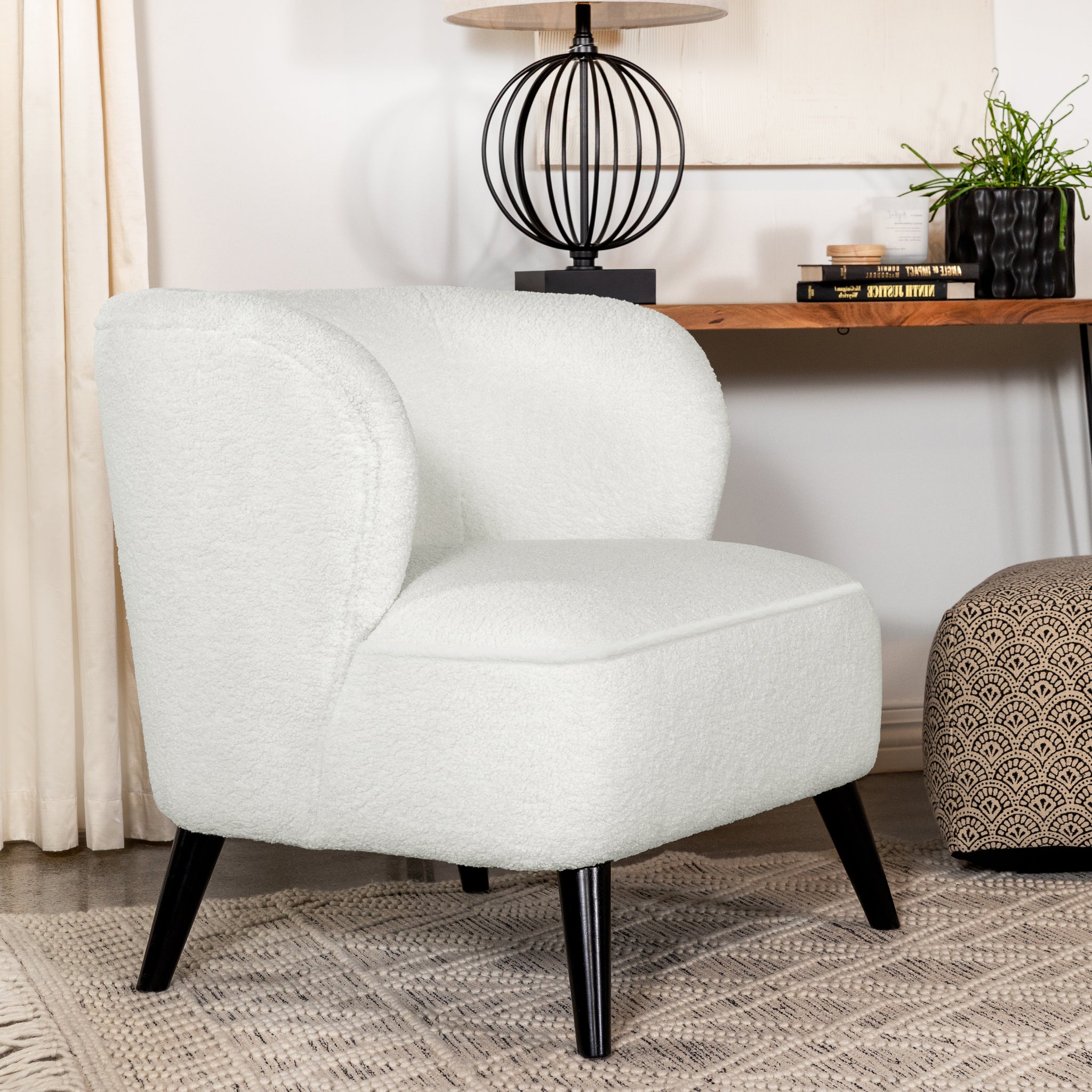 Alonzo Upholstered Track Arms Accent Chair Natural